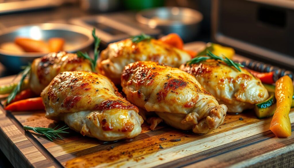 Oven baked chicken thighs